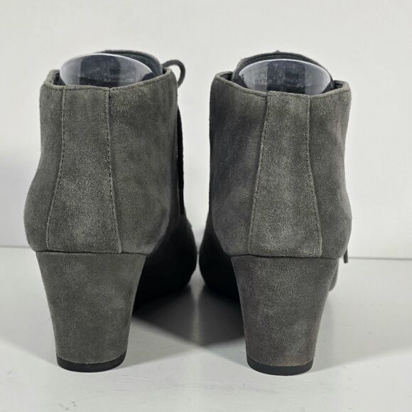 Vionic Becca Suede Ankle Bootie Women's Size 8 Gray Lace Up Wedge - Picture 5 of 12